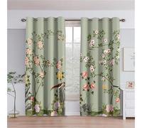 Curtains Gray Green Animals Blackout Curtains Energy Saving Curtains for Bedroom Living Room Noise Reduction Eyelet Curtains Heat Insulation Black Out Curtains Bedroom Curtains Blackout 2x140x240