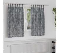 Curtains Grey 140x140 cm Crushed Velvet Eyelet Thermal Room Darkening 2pcs Pair