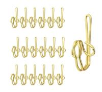 Curtains Hooks 50 Pcs Metal Curtain Hooks,Heavy Duty Curtain Hooks,Metal Curtain Header Tape Drapery Hooks Chrome Rust Resistant(Gold)
