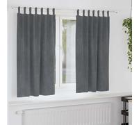Curtains Light Grey 140x175 cm Velvet Blackout Thermal 2pcs Eyelet Panels Luxury