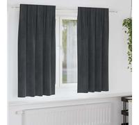 Curtains Light Grey 140x175cm Velvet Blackout Heavy Drapes 2pcs Thermal RoomDark