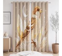 Curtains Noise Reduction Minimalist Animals Birds Yellow The size of the curtain is132 x 137 cm 52 inches wide x 54 inches long, For living room