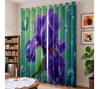 Curtains Noise Reduction Surrealism Plants Purple Green The size of the curtain is132 x 137 cm 52 inches wide x 54 inches long, For living room