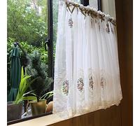 Curtains Premium Voile Short For Small Window - Farmhouse Style Tulle Sheer For Bedroom Dining Office Window W*H:185X167Cm 73X66Inch A Rod Pocket