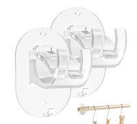 Curtains Rod Holders | Heavy Duty Curtains Rod Hook | Self-Adhesive Support Holder Brackets, Heavy Duty Support Hanger for Bathroom