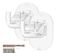 Curtains Rod Holders | No Drilling Curtains Brackets | Self-Adhesive Support Holder Rod Brackets, Heavy Duty Support Hanger for Bathroom