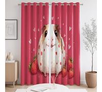 Curtains Room Supplies Cartoon Animals Guinea Pig Red The size of the curtain is117 x 183cm 46 inches wide x 72 inches long, For living room