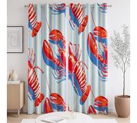 Curtains Shade Cartoon Animals Lobster Blue Red The size of the curtain is117 x 137cm 46 inches wide x 54 inches long, For living room