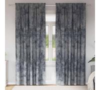Curtains Silver Grey 140x245cm Velvet Crushed Room Darkening Eyelet Pair Thermal