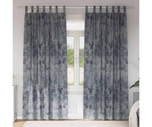 Curtains Silver Grey Velvet 140x260cm Crushed Eyelet Room-darkening Thermal 2pcs