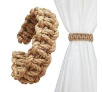 Curtains Tiebacks - Decorative Drapery Holders, Handmade Rope Design, Rustic Curtain Accessories, Elegant Hand-Woven Curtain Ties For Living Room Bedroom Window Home Decor