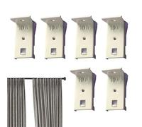 Curtains Track Wall Mount | 6 Piece Curtains Track Wall Mount Brackets - Connection Mounting Hardware Fittings Heavy Duty for RV Bedroom Hospital Apartment Hotel