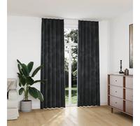 vidaXL Blackout Curtains 2 pcs with Hooks Velvet Anthracite 140x245 cm