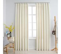 vidaXL Blackout Curtains 2 pcs with Hooks Velvet Cream 140x245 cm UK NEW