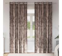 Curtains Velvet Cappuccino 140x245cm Crushed Thermal Eyelet 2pcs Indoor Blackout