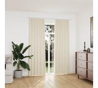 vidaXL 2x Blackout Curtains with Hooks Velvet Cream 140x225cm Drapery Blinds