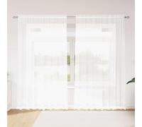 Curtains White Polyester Sheer Floral Lace 200x245 cm Window Panel Privacy Room