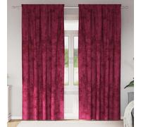 Curtains Wine Red Velvet Thermal Blackout 140x245 cm Pair Room-Darkening Panels