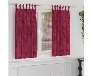 Curtains Wine Red Velvet Thermal Room Darkening 2pc 175x140cm Indoor Set Luxury
