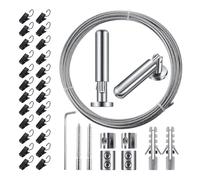 Curtains Wire Rod Set for Art Projects and Display, Durabled Stainless Steel Perfect as Bathroom Organizer, Room Divider, Shower Installation, Tapestry, and Kids Crafts