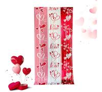 Curtains with heart chains made of glitter foil, reusable, , romantic decoration, Valentine's Day decoration with tassel curtains, for home, indoor and outdoor use, as a party background for