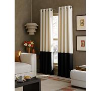 Curtainworks Curtain Panel, Polyester, Cream/Black, 95 in