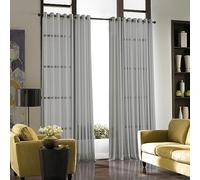 Curtainworks Grommet Curtain Panel, Polyester, Silver, 59" W x 132" L (Pack of 1)