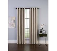 Curtainworks Malta Faux Silk Grommet Curtain Panel, 50 by 144", Sand