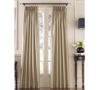 Curtainworks Marquee Faux Silk Pinch Pleat Curtain Panel, 30 by 84", Sand