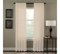 Curtainworks Sheer Curtain Panel, Polyester Voile, Oyster, 51" W x 63" L (Pack of 1)