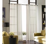 Curtainworks Soho Voile Sheer Grommet Curtain Panel, 59 by 120", Oyster