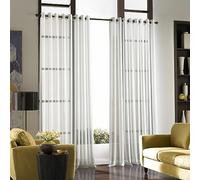 Curtainworks Soho Voile Sheer Grommet Curtain Panel, 59 by 84", Winter White