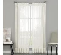 Curtainworks Soho Voile Sheer Pinch Pleat Curtain Panel, 29 by 108", Oyster,1Q805908OY