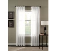 Curtainworks Trinity Crinkle Voile Sheer Curtain Panel, 51 by 108", Winter
