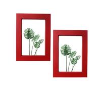CURTEK 2-Pack 4 x 6'' Red Picture Frame with Removable Cushion Show Picture 3.6 x 5.6 Inch for Table Top Display and Wall Mounting Photo Frame