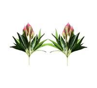 CURTEK 2 Pcs Artificial Plants for Flower Pots,18.5 Inch Artificial Silk Flower Anthurium Plants Fake Tropical Flower Plants,for Wedding Garden Office Home Decor,Pink