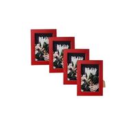 CURTEK 4-Pack 4 x 6 Red Picture Frame with Removable Cushion Show Picture 3.6 x 5.6 Inches Table Top and Wall Mounting Photo Frame for Vertical or Horizontal Display