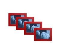 CURTEK 4-Pack 5 x 7 Red Picture Frame with Removable Cushion Show Picture 4.8 x 6.8 Inches for Table Top Display and Wall Mounting Photo Frame Vertical or Horizontal Display