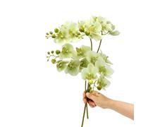 CURTEK 4-Pack Artificial Flowers Real Touch Latex Phalaenopsis 17.7inch Artificial Orchid Stem Bouquets for Wedding Party Home Garden Decor (Green), RZHDLH4