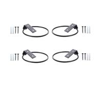 CURTEK 4 Pack Flower Plant Holder 8 Inch Ring Flower Pot Holder Wall Mounted Plant Hangers Collapsible Bracket for Indoor and Outdoor,Black