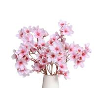 CURTEK 6 Pcs Artificial Flowers for Decoration 16'' Silk Cherry Blossom Branches Faux Cherry Blossom Decor for Home Wedding DIY Garden Party Decoration,Pink, GFDH45