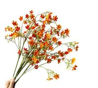 CURTEK 8 Pcs Artificial Flowers for Décor 26.4'' Faux Long Stem Flowers Orange Silk Flowers Bouqu for Home Wedding Indoor Outdoor Decoration,Orange, FDFDG6