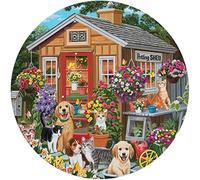 Curteny 12x12inch,Round Metal Tin Sign Rustic Wall Decor,VISITING THE POTTING SHED,Suitable for Home and Kitchen Bar Man Cave Cafe Garage Wall Decor Retro Vintage,round wreath sign