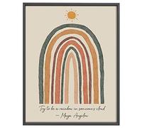Curteny Metal Poster Plaque Maya Angelou Quote Rainbow Decor - Inspirational Watercolor Wall Art Vintage Metal Tin Sign for Men Women,Wall Decor for Bars,Restaurants,Cafes Pubs,8x12 Inch