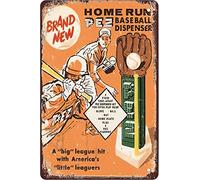Curteny Metal Tin Retro Sign Pez Baseball Dispenser Tin Sign Metal Tin Sign Tin Sign Poster Vintage Metal Signs for Bar Music Club Man Cave Room Wall Decor 5.5x8 Inch