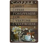 Curteny Metal Vintage Tin Sign Decor Christ Offers Forgiveness for Everyone Everywhere Retro Tin Sign,Believe in God Wall Art Tin Sign Poster Vintage Metal Signs 5.5x8 Inch