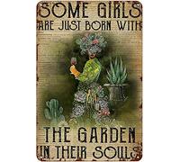 Curteny Metal Vintage Tin Sign Decor Dictionary Born with The Garden Vintage Metal Pub Club Cafe bar Home Wall Art Decoration Poster Retro 5.5x8 Inch