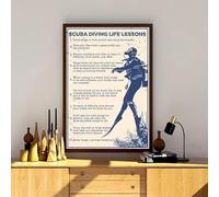 Curteny Metal Vintage Tin Sign Decor Scuba Diving Life Lessons Poster, Scuba Diving Poster, Gift for Scuba Diver, Scuba Diving Gift, Scuba Diving Print, Scuba Diving Wall Art 5.5x8 Inch