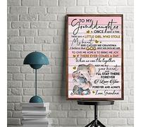 Curteny Vintage Metal Tin Sign Elephant to My Granddaughter I Love You Poster, There was A Little Girl Who Stole My Heart Poster, Elephant Daughter Poster Wall Poster Plaque 5.5x8 Inch