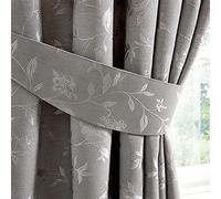 Curtina - Bird Trail - Jacquard Pair of Curtain Tiebacks in Grey One Size